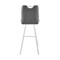 Armen Living Arizona 30" Bar Height Bar Stool in Charcoal Faux Leather and Brushed Stainless Steel Finish LCAZBAGR30 - alternate 6